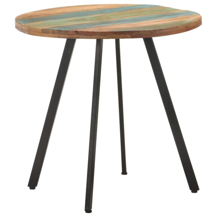 Table de salle à manger 80 cm Bois de récupération massif – Image 1