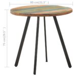 Table de salle à manger 80 cm Bois de récupération massif – Image 3