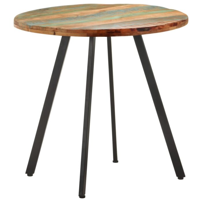 Table de salle à manger 80 cm Bois de récupération massif – Image 4