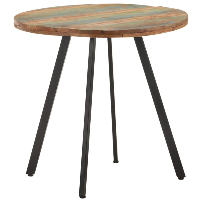 Table de salle à manger 80 cm Bois de récupération massif – Image 6