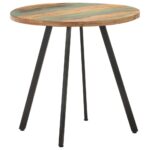 Table de salle à manger 80 cm Bois de récupération massif – Image 7