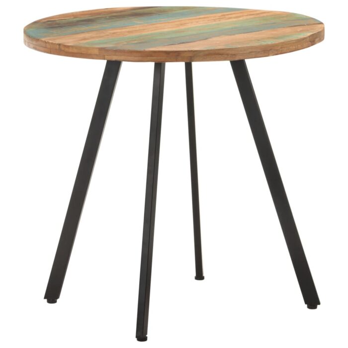 Table de salle à manger 80 cm Bois de récupération massif – Image 7