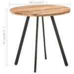 Table de salle à manger 80 cm Bois d'acacia solide – Image 4