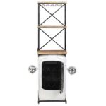 Cave à vin tracteur Blanc 49x31x172 cm Bois de manguier solide – Image 3