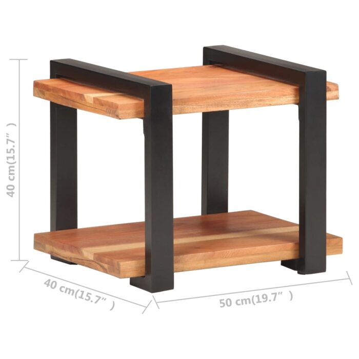 Table de chevet 50x40x40 cm Bois d'acacia massif – Image 6