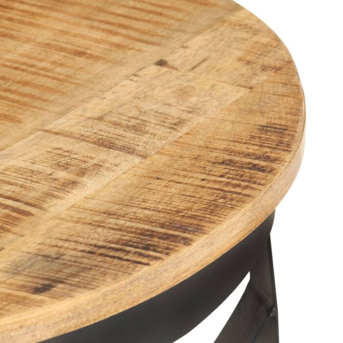 Table basse Ø68x43 cm Bois de manguier brut – Image 4
