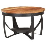 Table basse Ø68x43 cm Bois d'acacia solide – Image 9