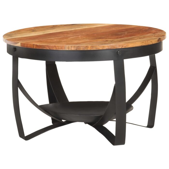 Table basse Ø68x43 cm Bois d'acacia solide – Image 9