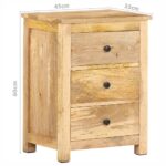 Table de chevet 45x35x60 cm Bois de manguier massif – Image 8