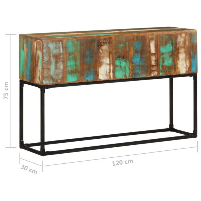 Table console 120x30x75 cm Bois de récupération massif – Image 6