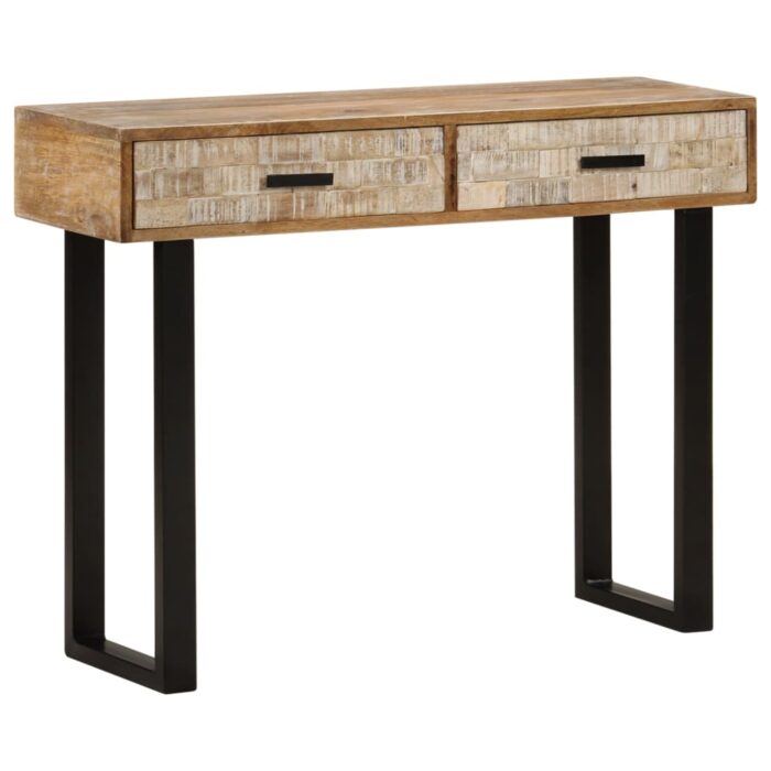 Table console 100x30x75 cm Bois de manguier massif – Image 10
