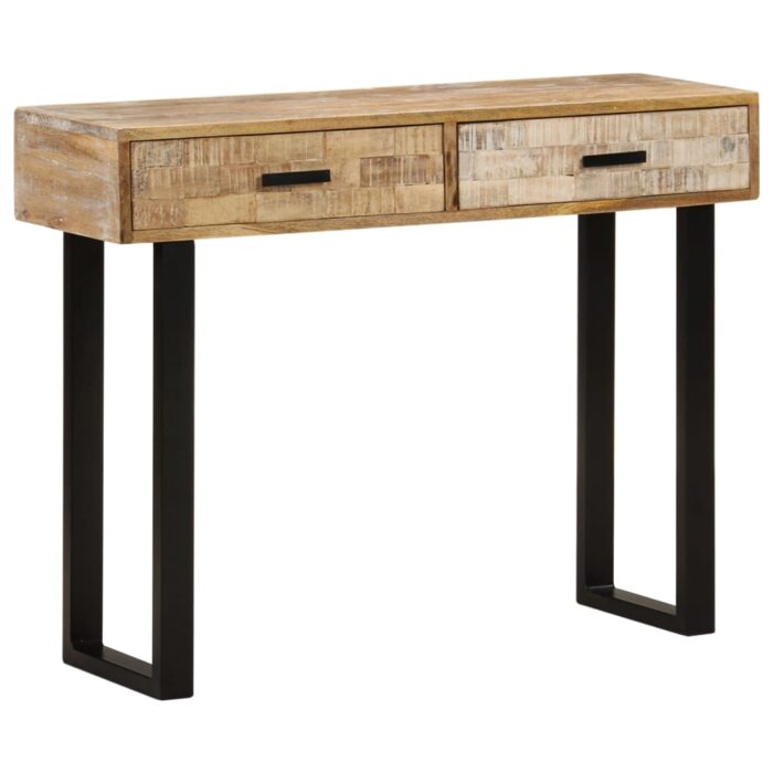 Table console 100x30x75 cm Bois de manguier massif – Image 11