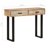 Table console 100x30x75 cm Bois de manguier massif – Image 7