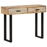 Table console 100x30x75 cm Bois de manguier massif – Image 8