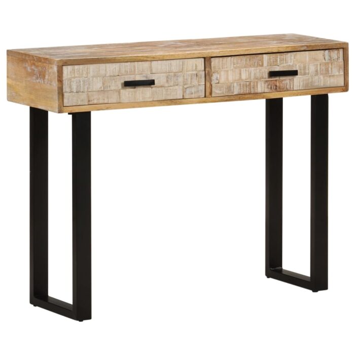 Table console 100x30x75 cm Bois de manguier massif – Image 8
