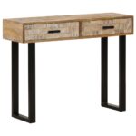 Table console 100x30x75 cm Bois de manguier massif – Image 9