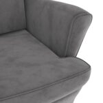 Fauteuil gris clair velours – Image 4