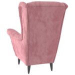 Fauteuil rose velours – Image 3