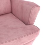 Fauteuil rose velours – Image 4