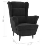 Fauteuil noir velours – Image 5