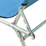 Chaise longue pliable avec auvent acier turquoise et bleu – Image 7