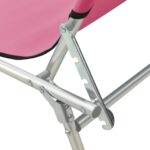 Chaise longue pliable avec auvent acier rose magento – Image 7
