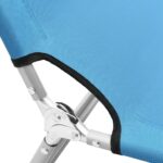 Chaise longue pliable acier et tissu bleu turquoise – Image 5