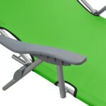 Chaise longue avec auvent acier vert – Image 5