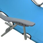 Chaise longue avec auvent acier bleu – Image 5