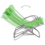 Chaises à bascule lot de 2 Acier Vert – Image 4