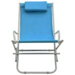 Chaises à bascule lot de 2 Acier Bleu – Image 2