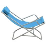Chaises à bascule lot de 2 Acier Bleu – Image 3
