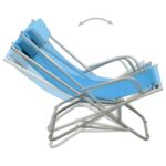 Chaises à bascule lot de 2 Acier Bleu – Image 4