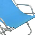 Chaises à bascule lot de 2 Acier Bleu – Image 6