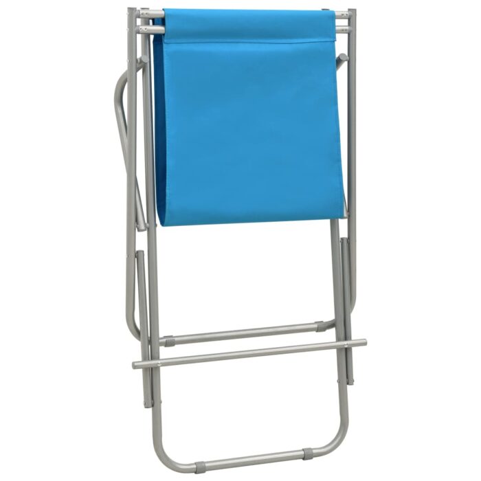 Chaises à bascule lot de 2 Acier Bleu – Image 7