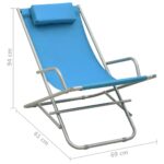 Chaises à bascule lot de 2 Acier Bleu – Image 8