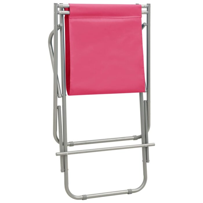 Chaises à bascule lot de 2 Acier Rose – Image 7