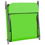 Chaises longues pliables lot de 2 Acier et tissu Vert – Image 6