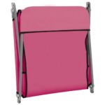 Chaises longues pliables lot de 2 Acier et tissu Rose – Image 5