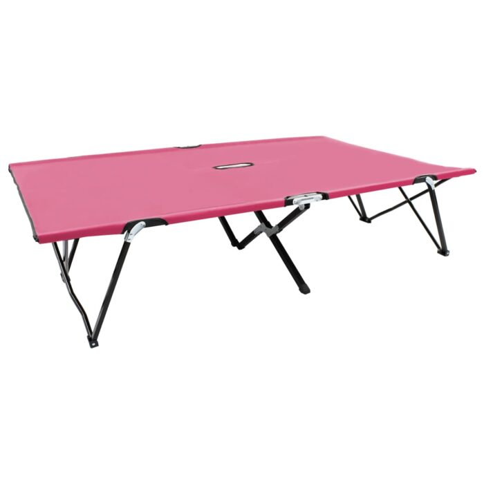 VXL8720286073032_a_en_hd_1.jpg Chaise longue pliable 2 places rose acier – Image 1