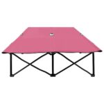 Chaise longue pliable 2 places rose acier – Image 2