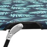 Chaise longue pliable 2 places Motif de feuilles Acier – Image 4