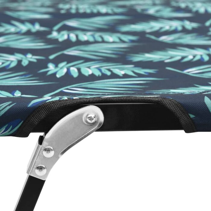 Chaise longue pliable 2 places Motif de feuilles Acier – Image 4