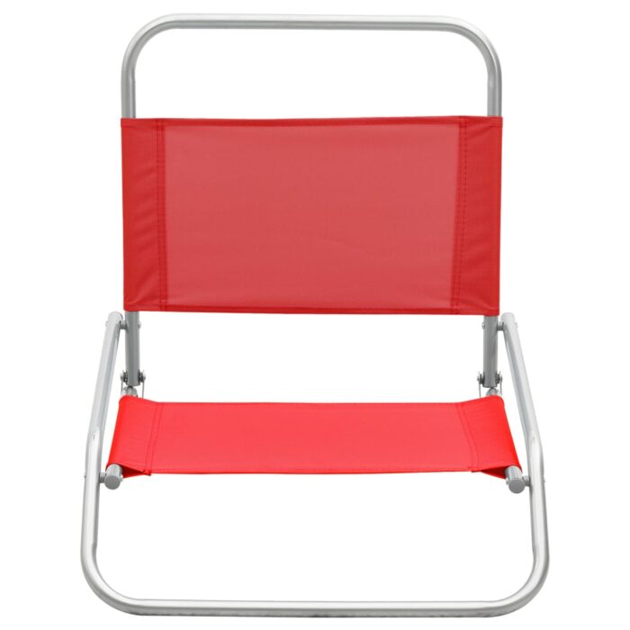 Chaises de plage pliables lot de 2 Rouge Tissu – Image 2