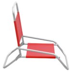 Chaises de plage pliables lot de 2 Rouge Tissu – Image 3