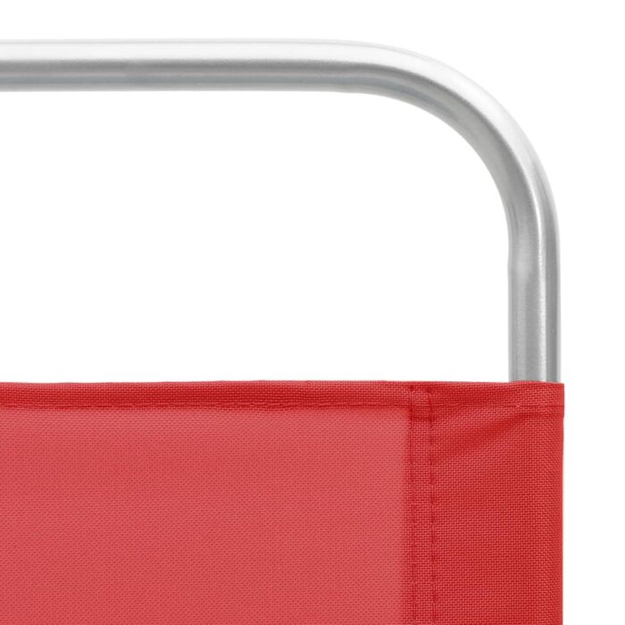 Chaises de plage pliables lot de 2 Rouge Tissu – Image 6