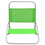 Chaises de plage pliables lot de 2 Vert Tissu – Image 2
