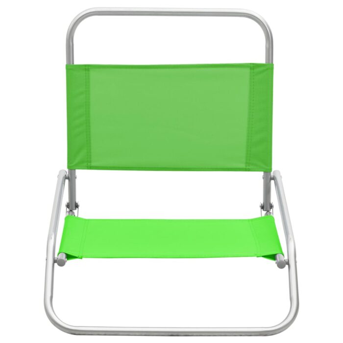 Chaises de plage pliables lot de 2 Vert Tissu – Image 2