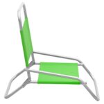 Chaises de plage pliables lot de 2 Vert Tissu – Image 3