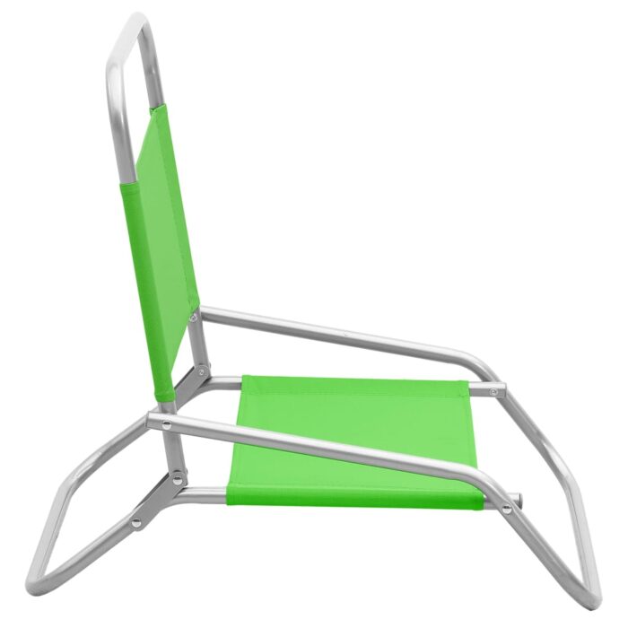 Chaises de plage pliables lot de 2 Vert Tissu – Image 3